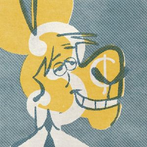 1950s style drawing of a Steyn's fursona, a kangaroo